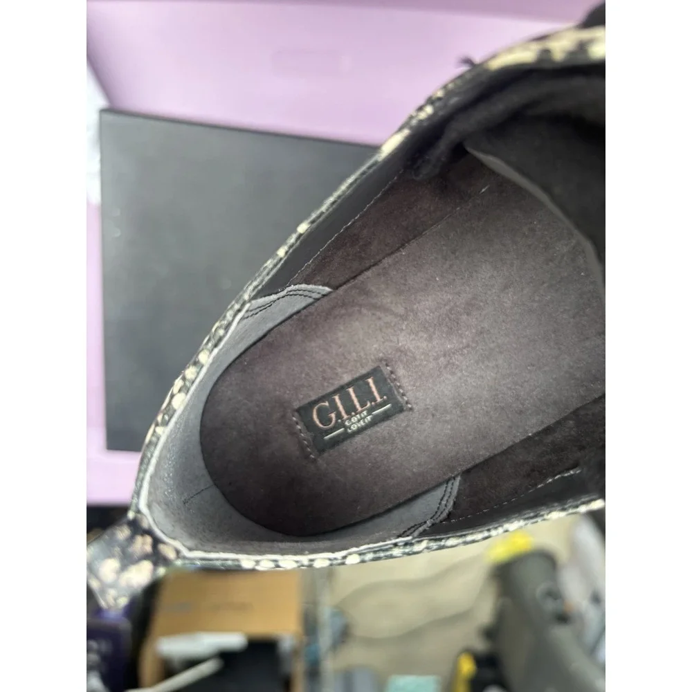 NEW G.I.L.I. Women's GI-Janna‎ Black Snake Print Exotic Lace Up Sneakers Coffee